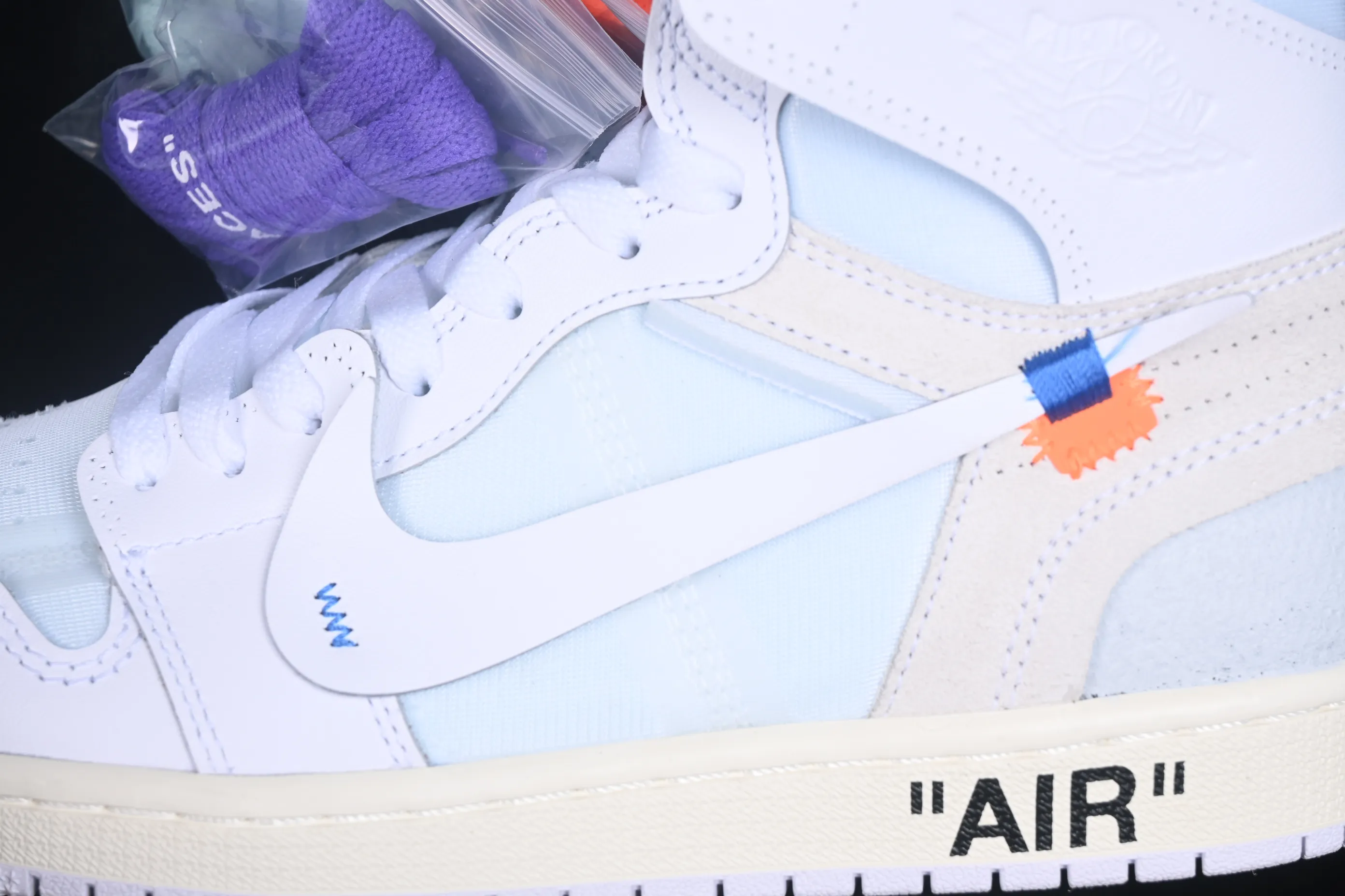 All categories Air Jordan Jordan series basketball shoes Air Jordan 1 High Off White x Air Jordan OW AJ1 Joe 1 joint white high-top basketball shoes AA3834-100